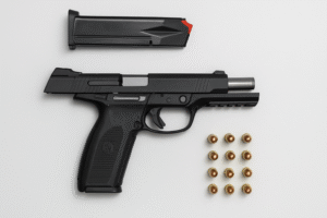 Arma e munições apreendidas pela Polícia