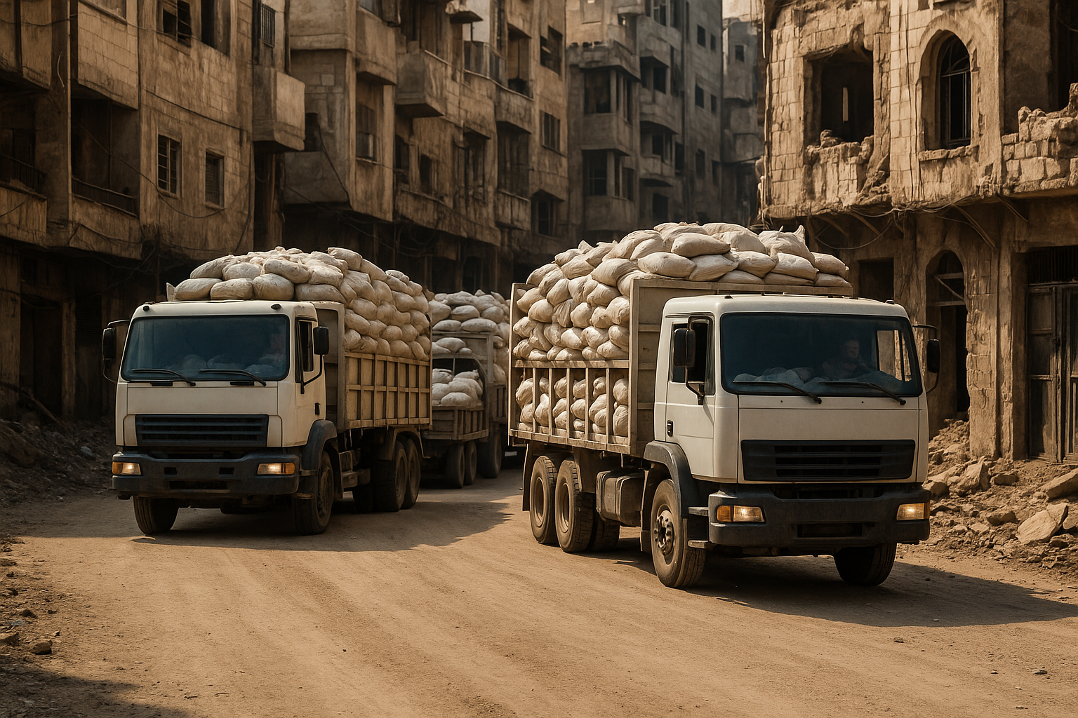 baluartv.com.br | Caminhões de ajuda humanitária entram em Gaza em meio a questionamentos sobre troca de reféns