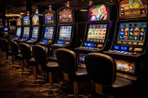 Imagem ilustrativa mostra ambiente interno de jogos eletrônicos com máquinas e cadeiras em espaço de entretenimento.