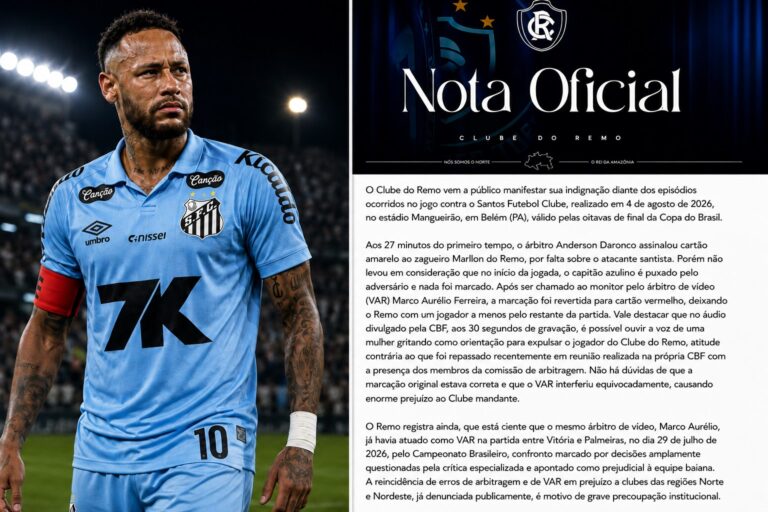 baluartv.com.br | Remo divulga nota oficial, critica Neymar e anuncia medidas após jogo contra o Santos